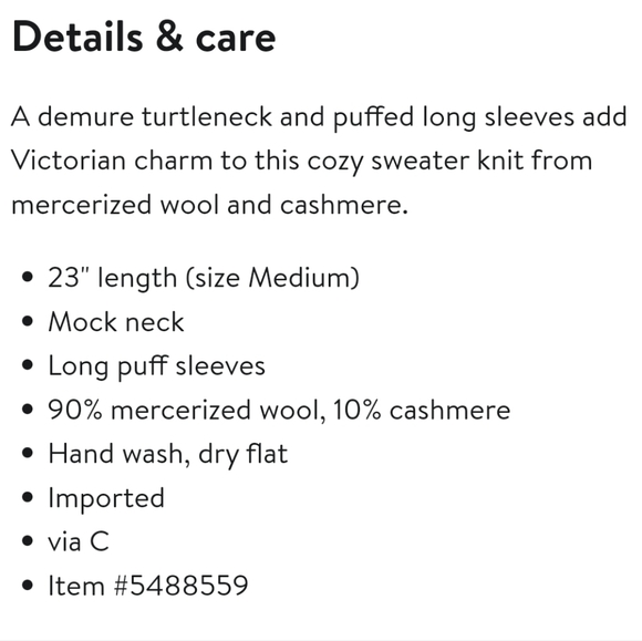 Nwt Frame Denim Wool & Cashmere Puff Sleeve Sweater - Picture 5 of 16